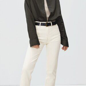 EVERLANE Women's Straight Leg Jeans in Ivory